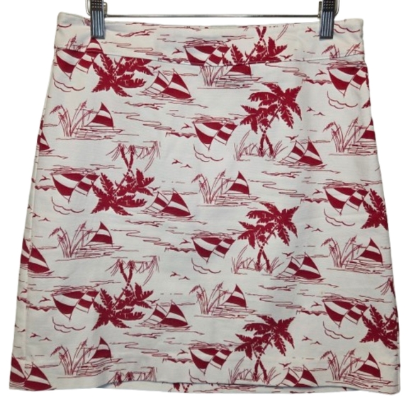 Talbots Dresses & Skirts - Talbots Women's Nautical Island Print Skirt Red White Size 6 Petite